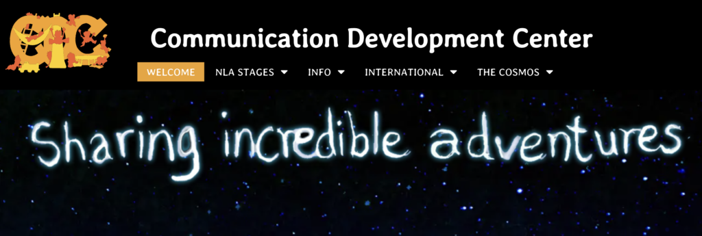 Screenshot of page name and menu wtih logo. Chalkboard typeset of phrase "sharing Incredible adventures"