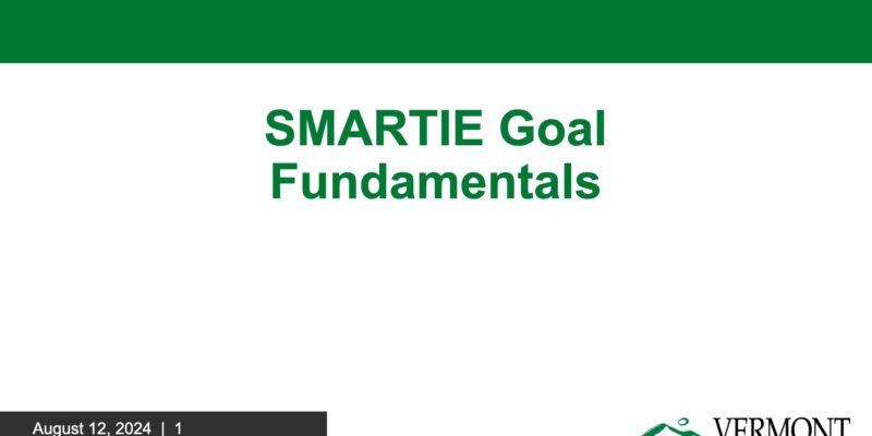 Text: SMARTIE Goal Fundamentals