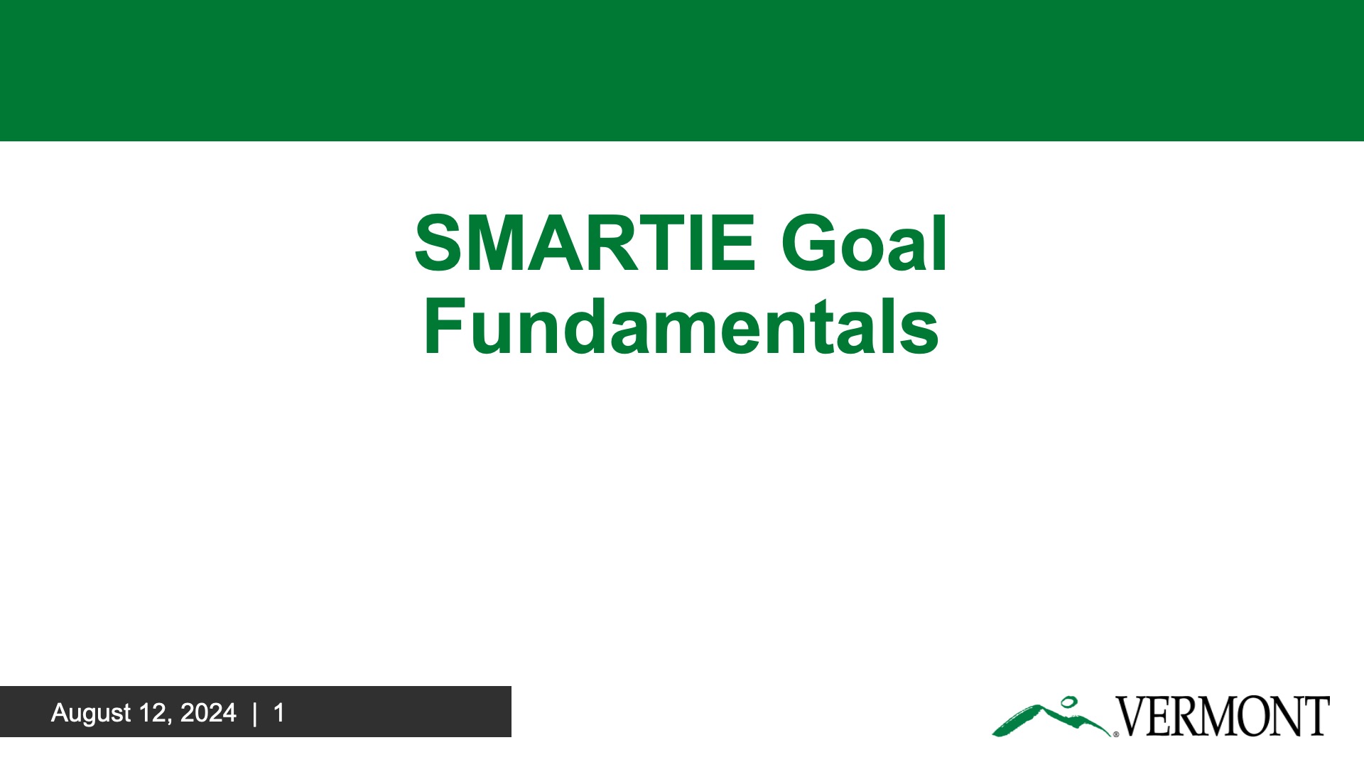 Text: SMARTIE Goal Fundamentals