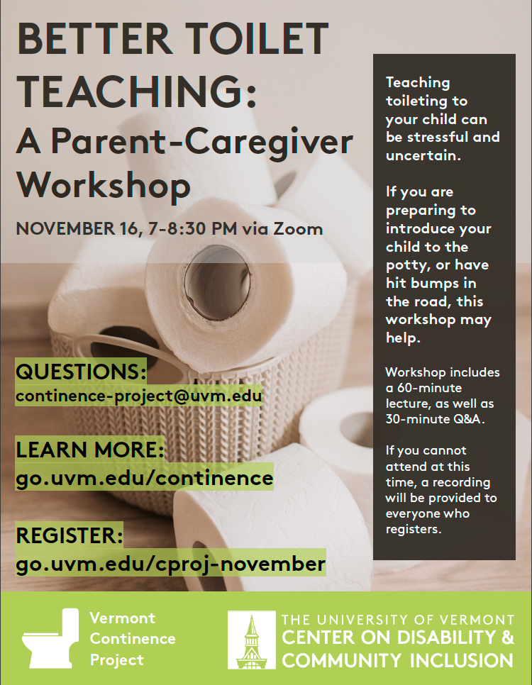 EVENT Better ToiletTeaching A Parent/Caregiver Vermont