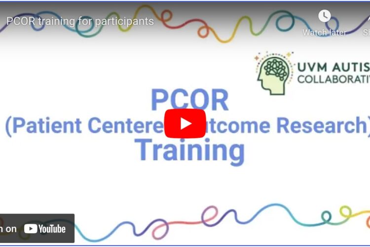 Screenshot of a video for patient-centered outcome research training