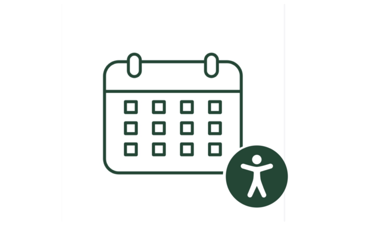 Calendar icon with accessibility icon