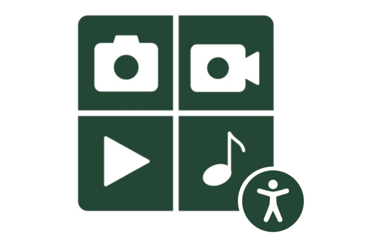 Multimedia icons with accessibility icon
