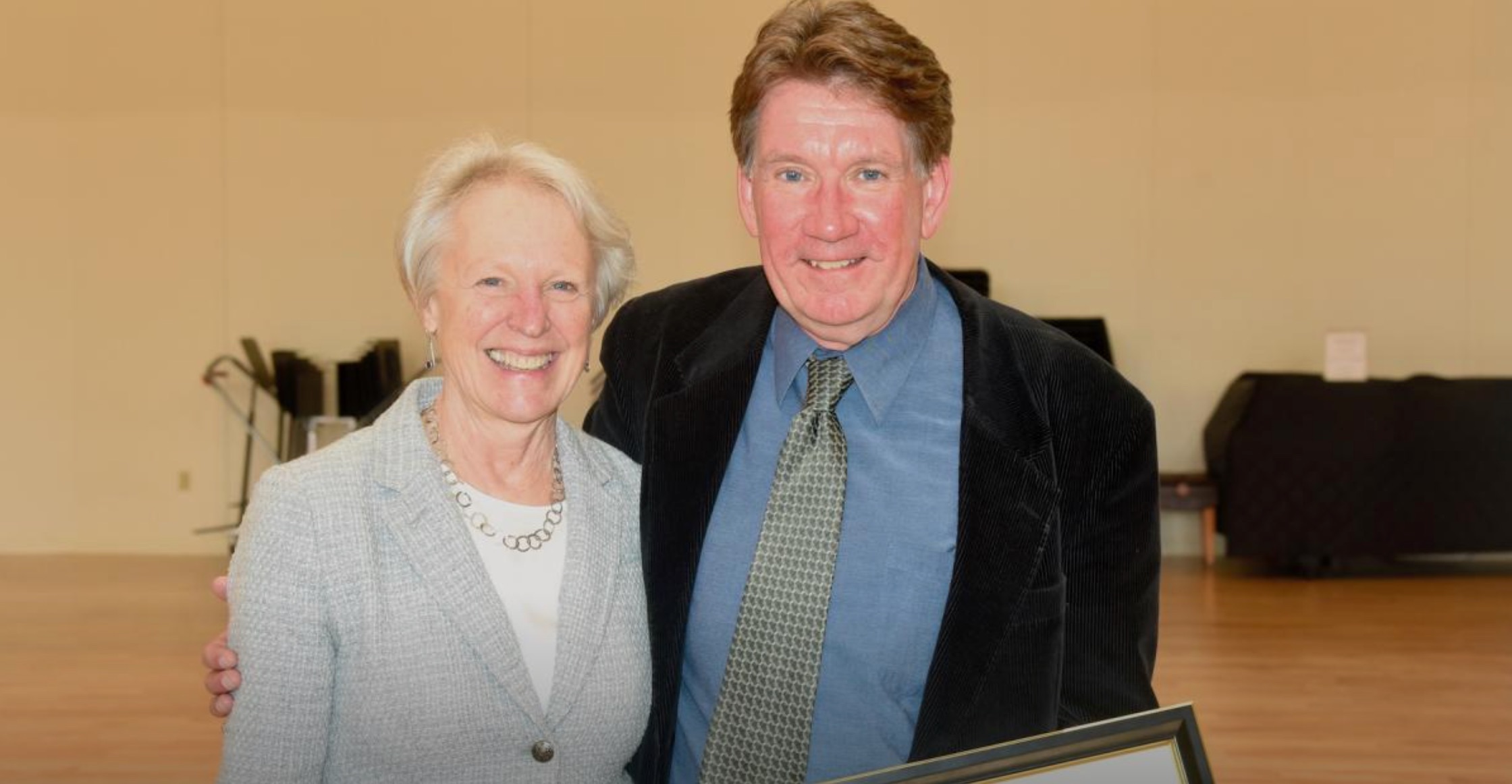 Dean Katharine Shepherd with Bryan Dague