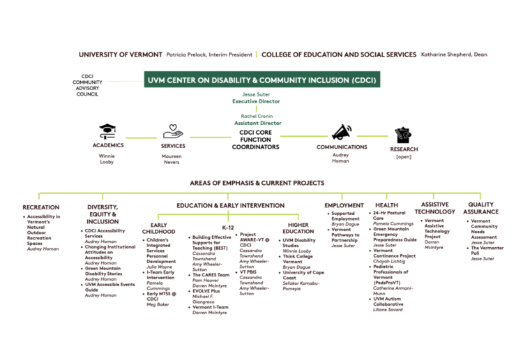 a detailed org chart for CDCI