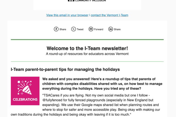 Vermont I-Team newsletter thumbnail